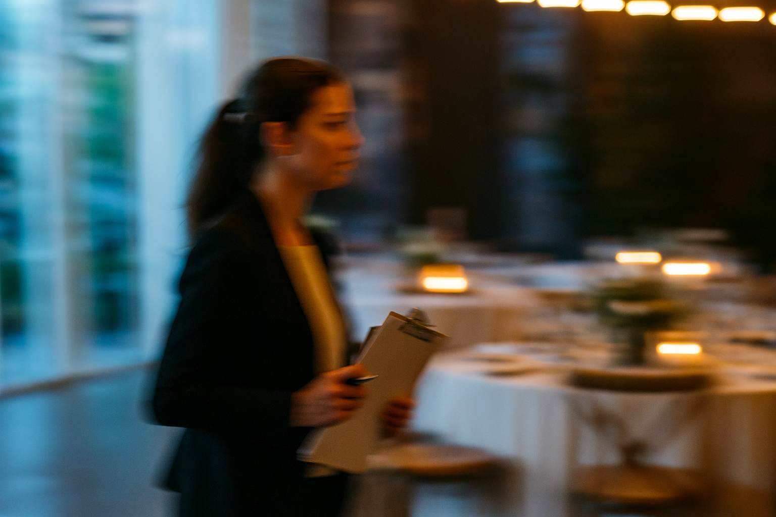 Event coordinator managing operations